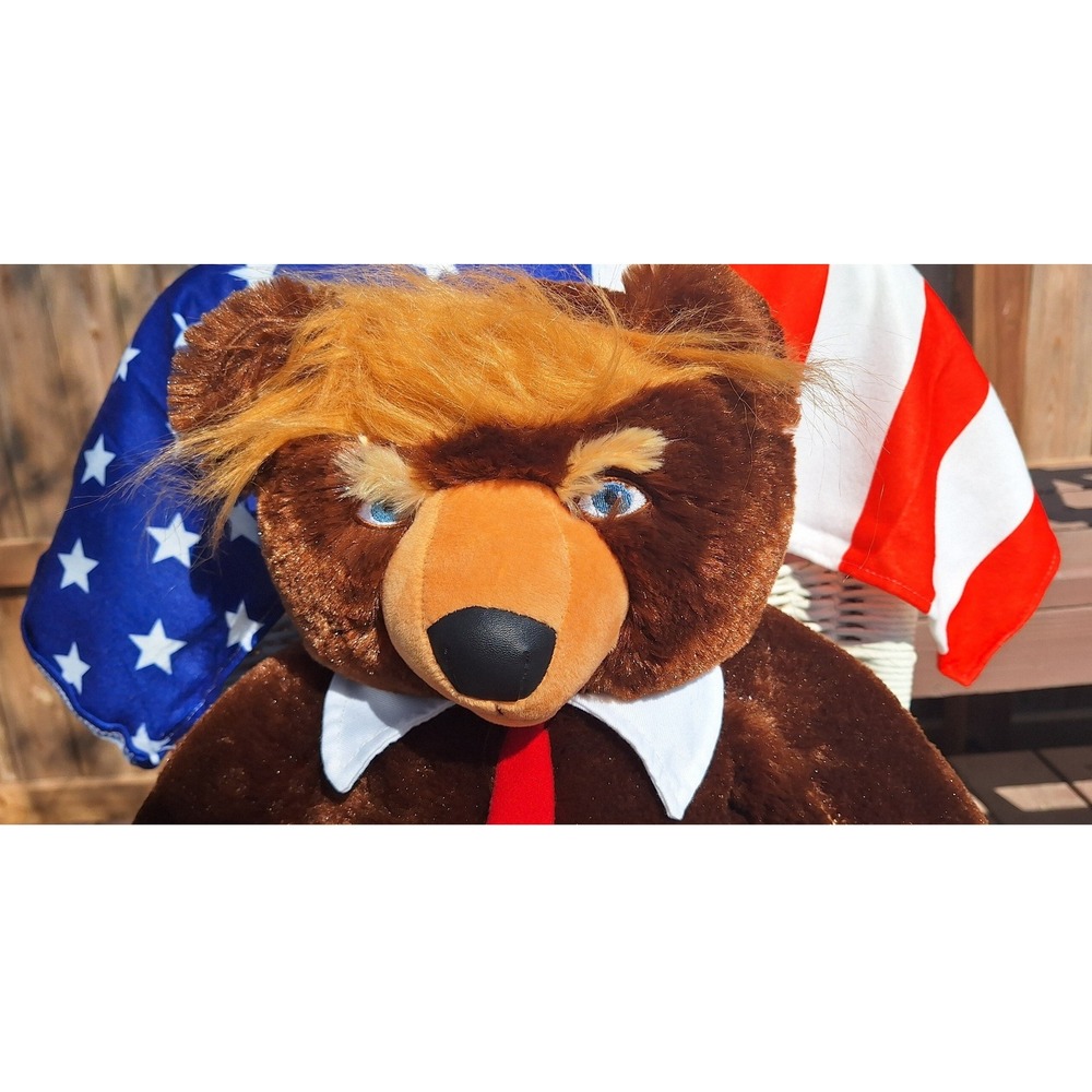 Trumpy Bear Deluxe Plush 22 inch Collectible with American Flag Blanket Inside - Picture 3 of 11